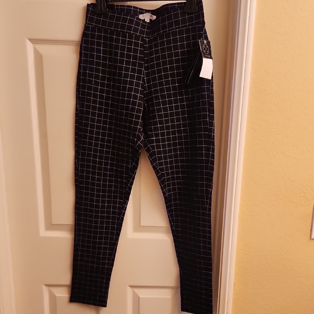 Kay Unger Black and White Checkered Pants